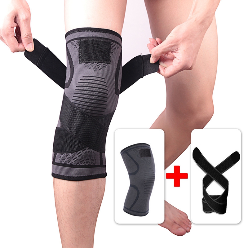 Knitted Compression Knee Sleeve With Strap