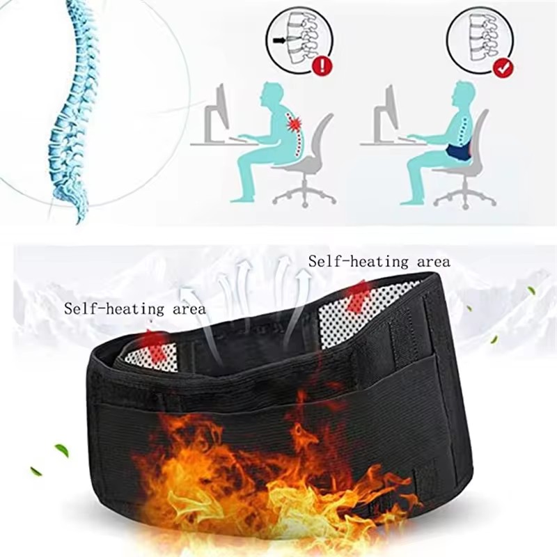 Self-heating waist support