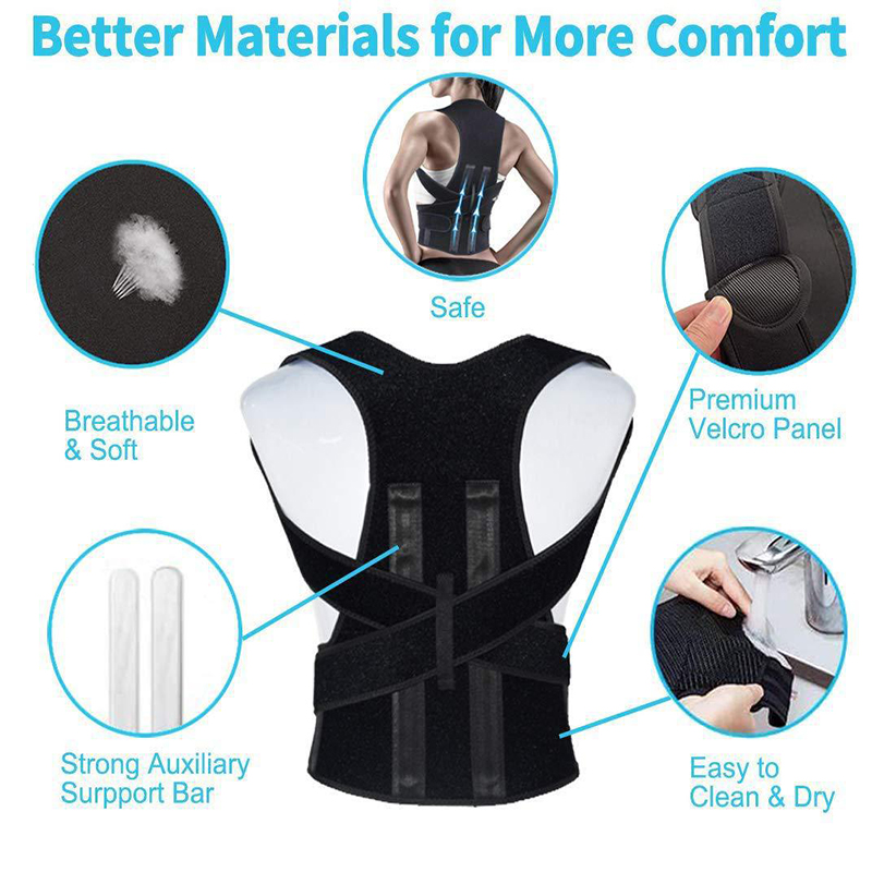 Back Support Posture Corrector With Steel Plates